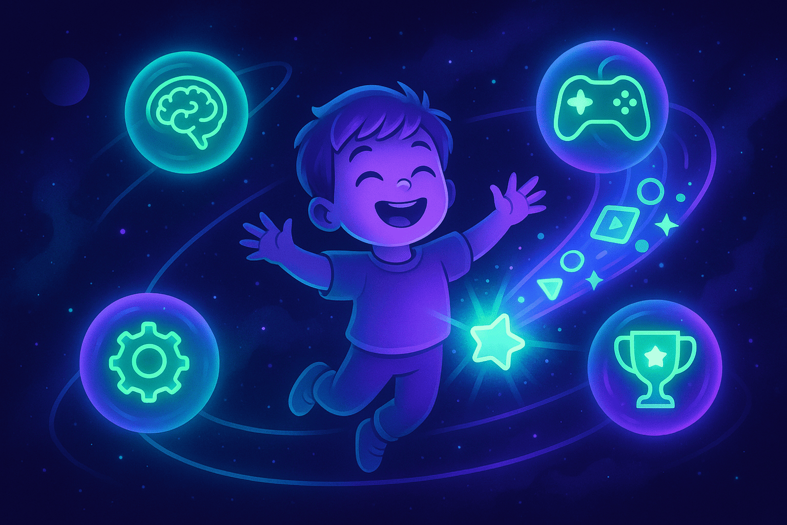 Ребенок и 4 блока вокруг него